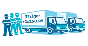 Express Angebot 3 Träger mit 2 LKW
