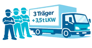Express Angebot 3 Träger mit LKW