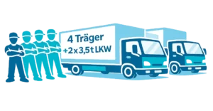 Express Angebot 4 Träger mit 2 LKW